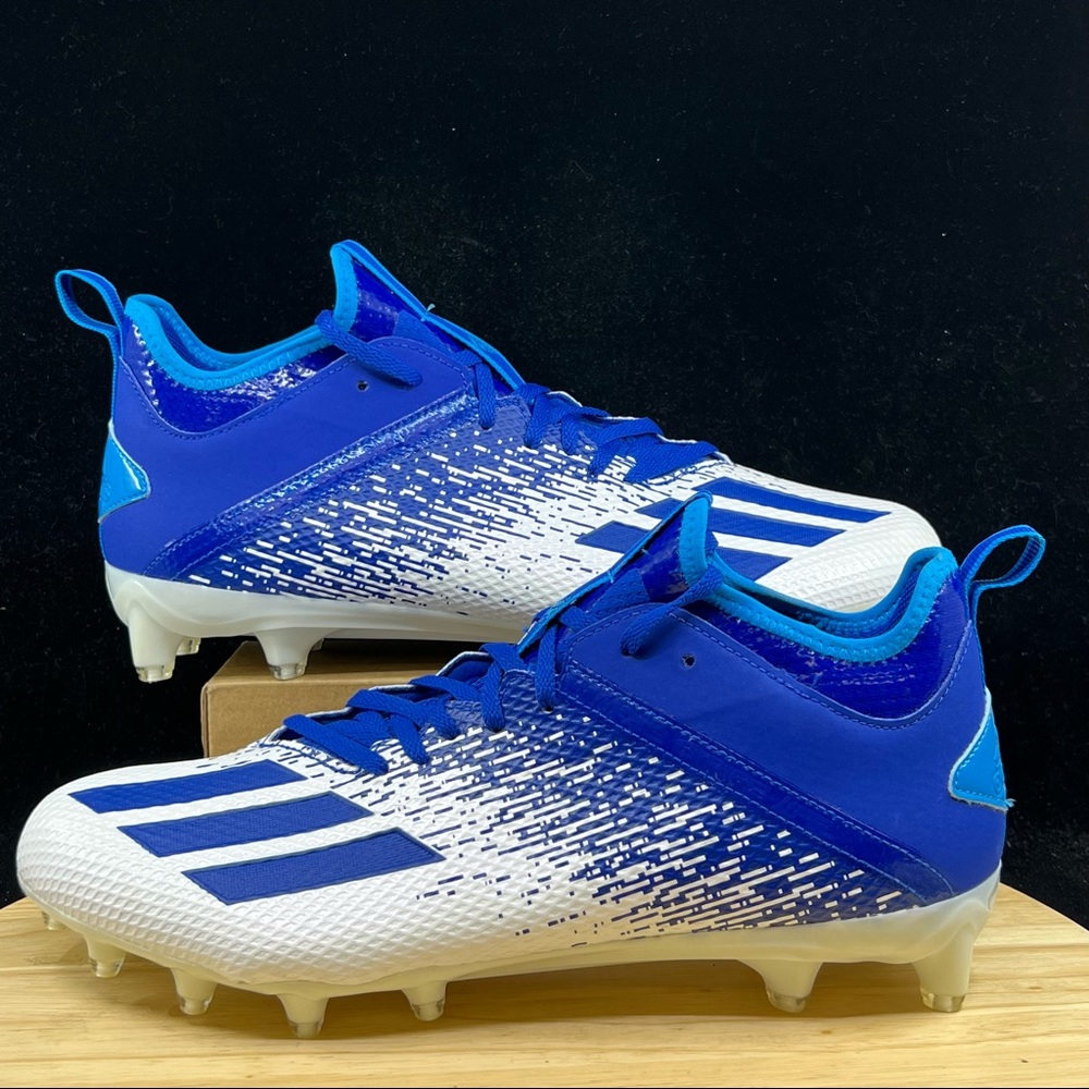Adidas Adizero Scorch Football Cleats Navy Blue/White FW4086 Mens Sz 12.5 - Picture 1 of 10